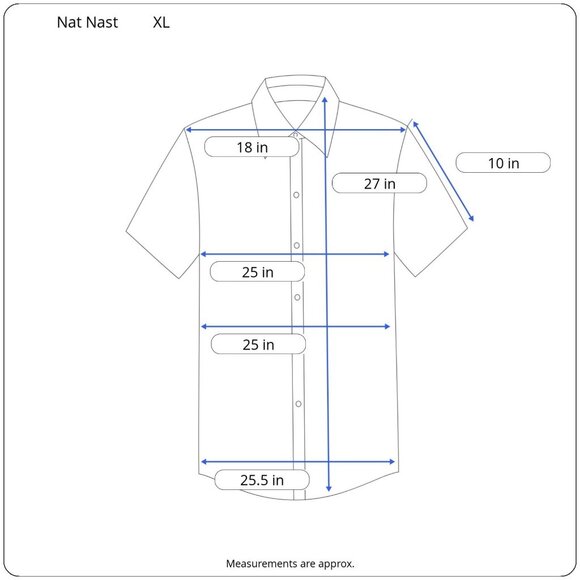 Nat Nast Mens Silk Hawaiian Shirt Blue Floral Short Sleeve Button Size XL - Picture 3 of 12